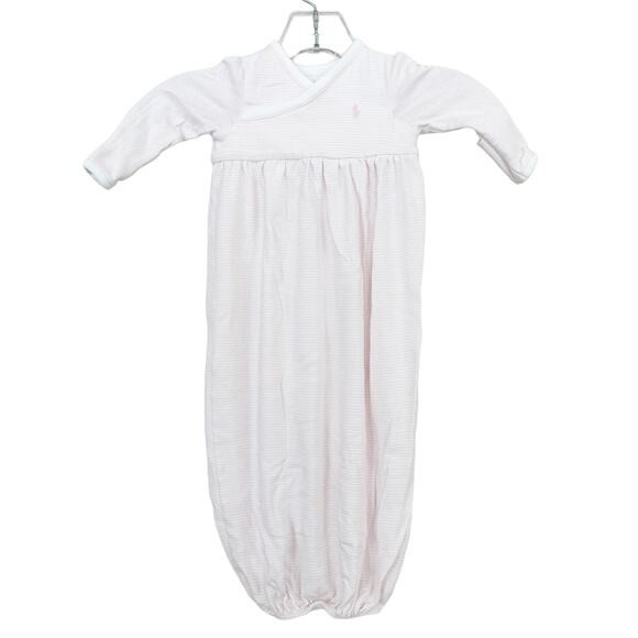 Ralph Lauren Pink White Striped Sleep Slack Sz 6M - Picture 1 of 5